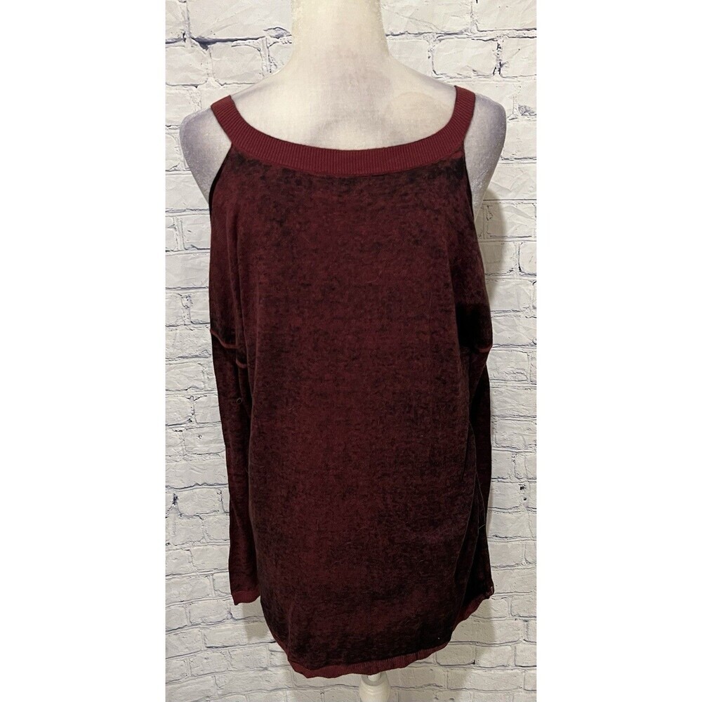 Rock & Republic Women’s Burnout Cold Shoulder Tunic Cotton Sweater Size Medium - Picture 4 of 6